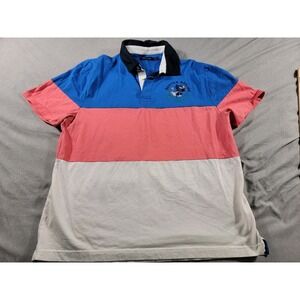 Nautica Polo Shirt Mens XL Sailing New York Colorblock Preppy Rugby Short Sleeve